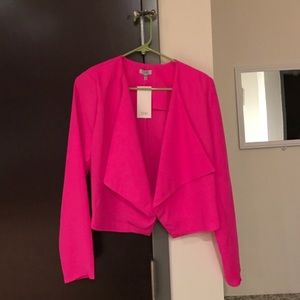 Hot pink blazer so cute for work!